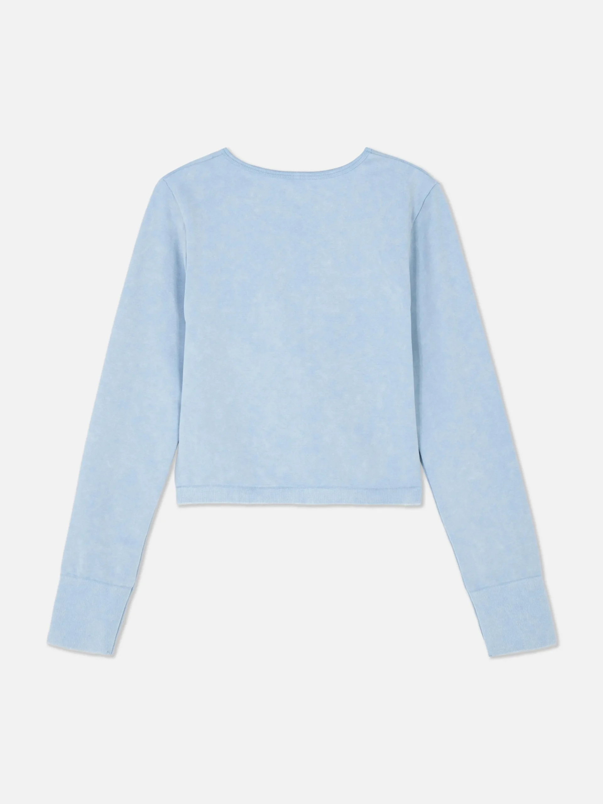 Acid Wash Top Met Lange Mouwen