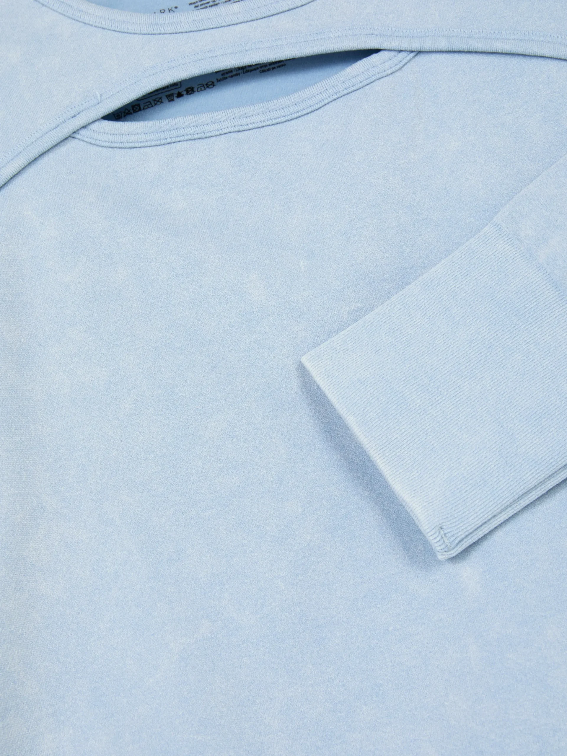 Acid Wash Top Met Lange Mouwen