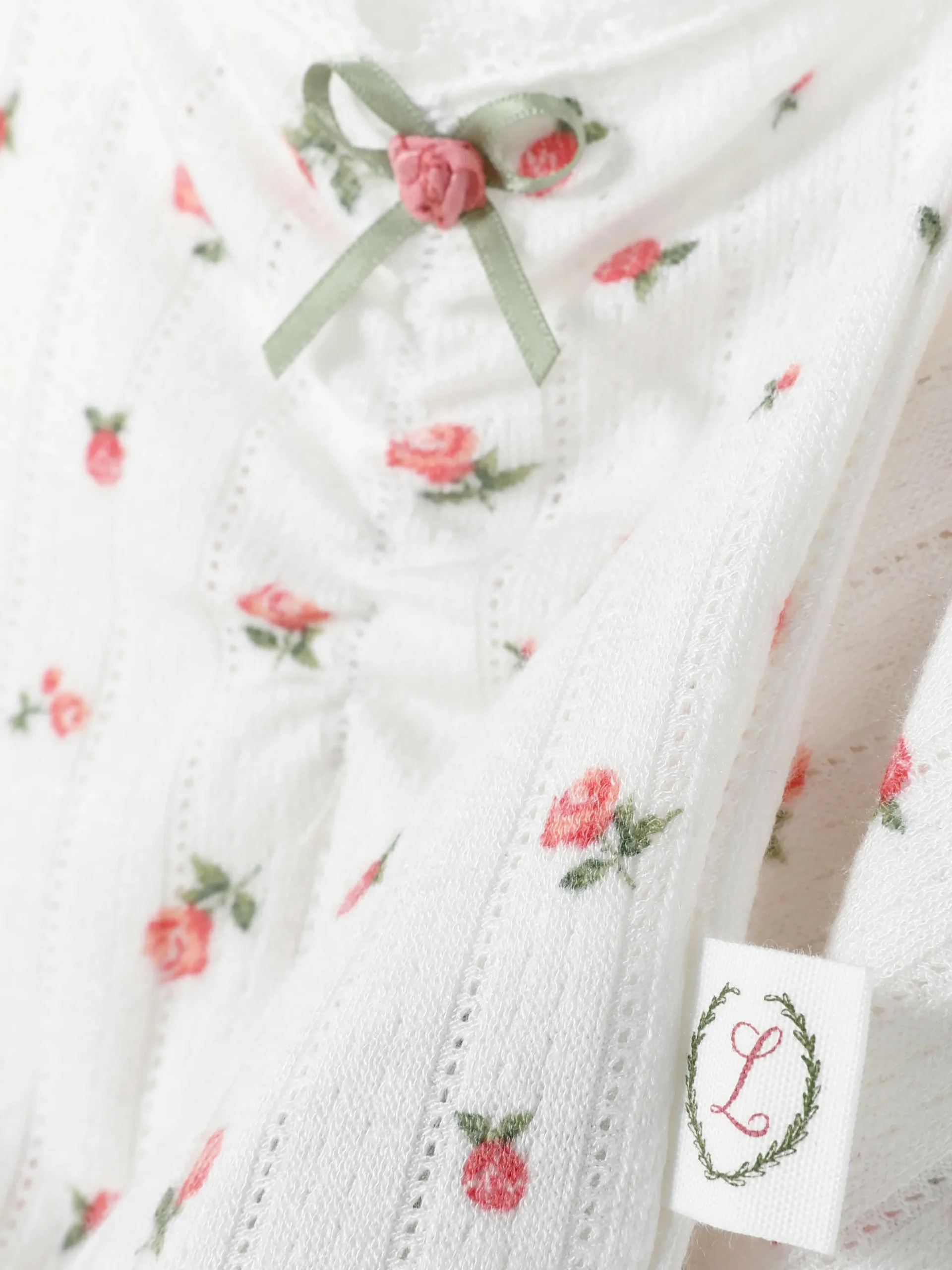 Ajour Pyjamatanktop Met Rozenprint