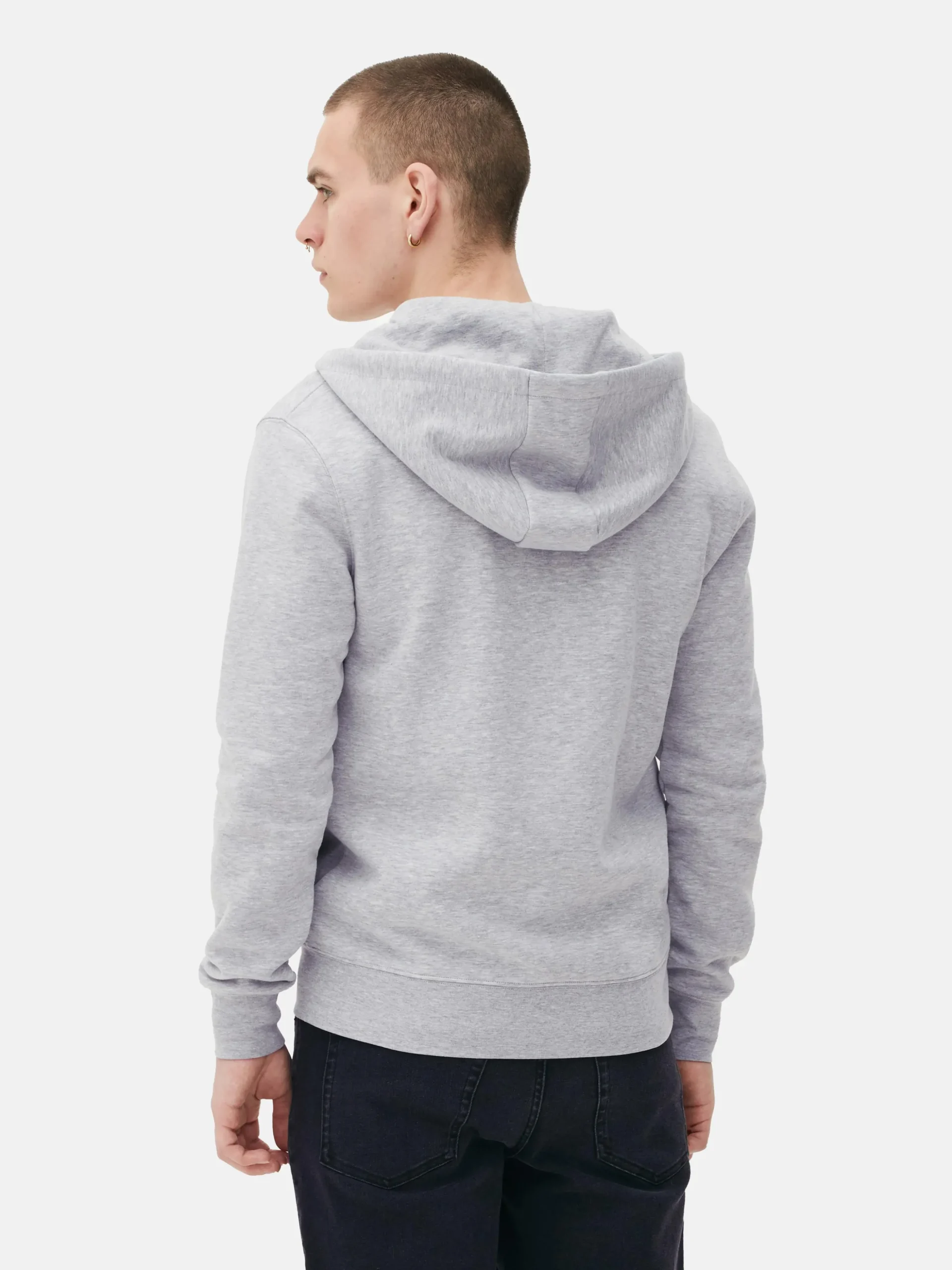 Basic Hoodie Met Lange Rits