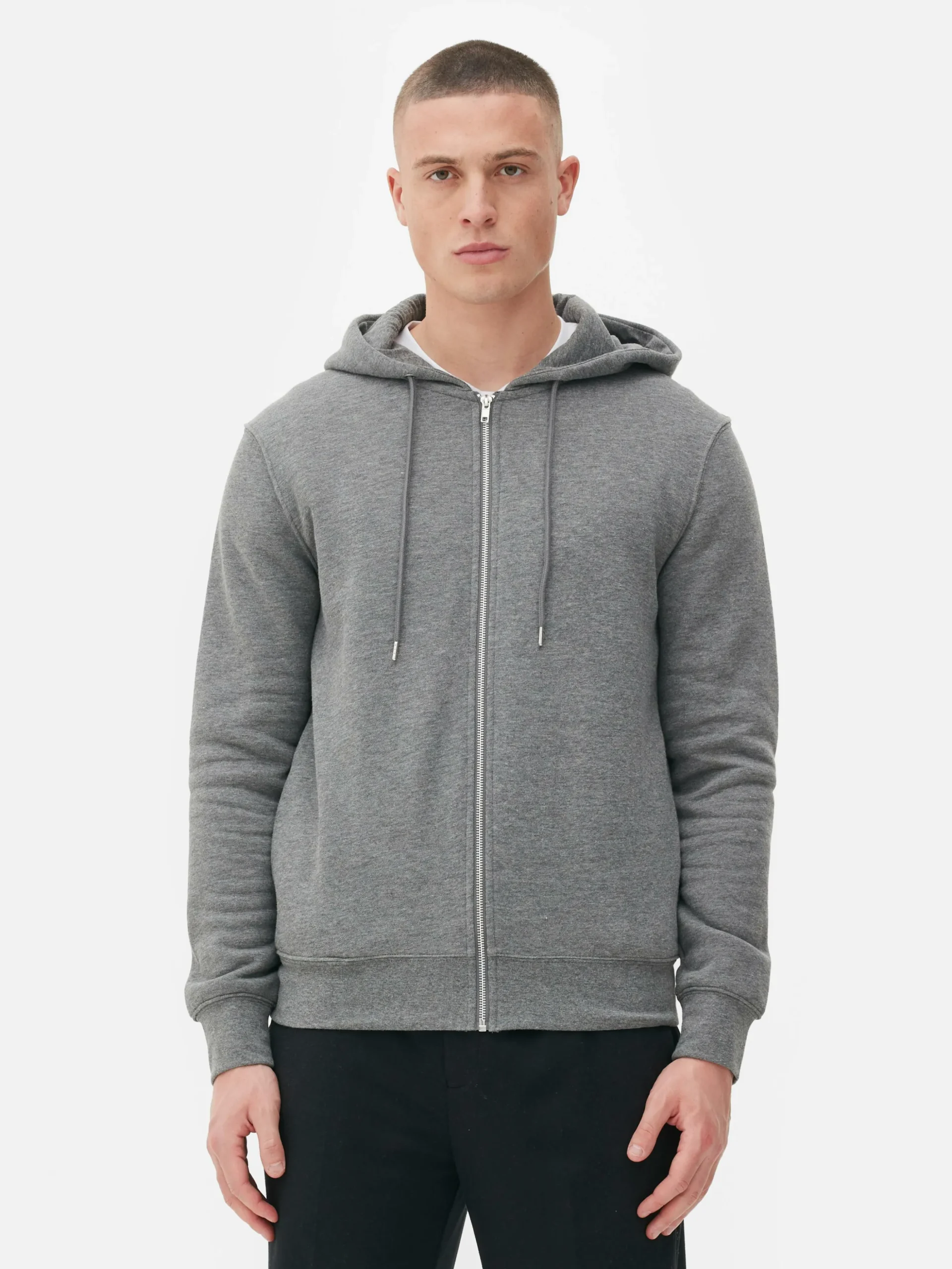 Basic Hoodie Met Lange Rits