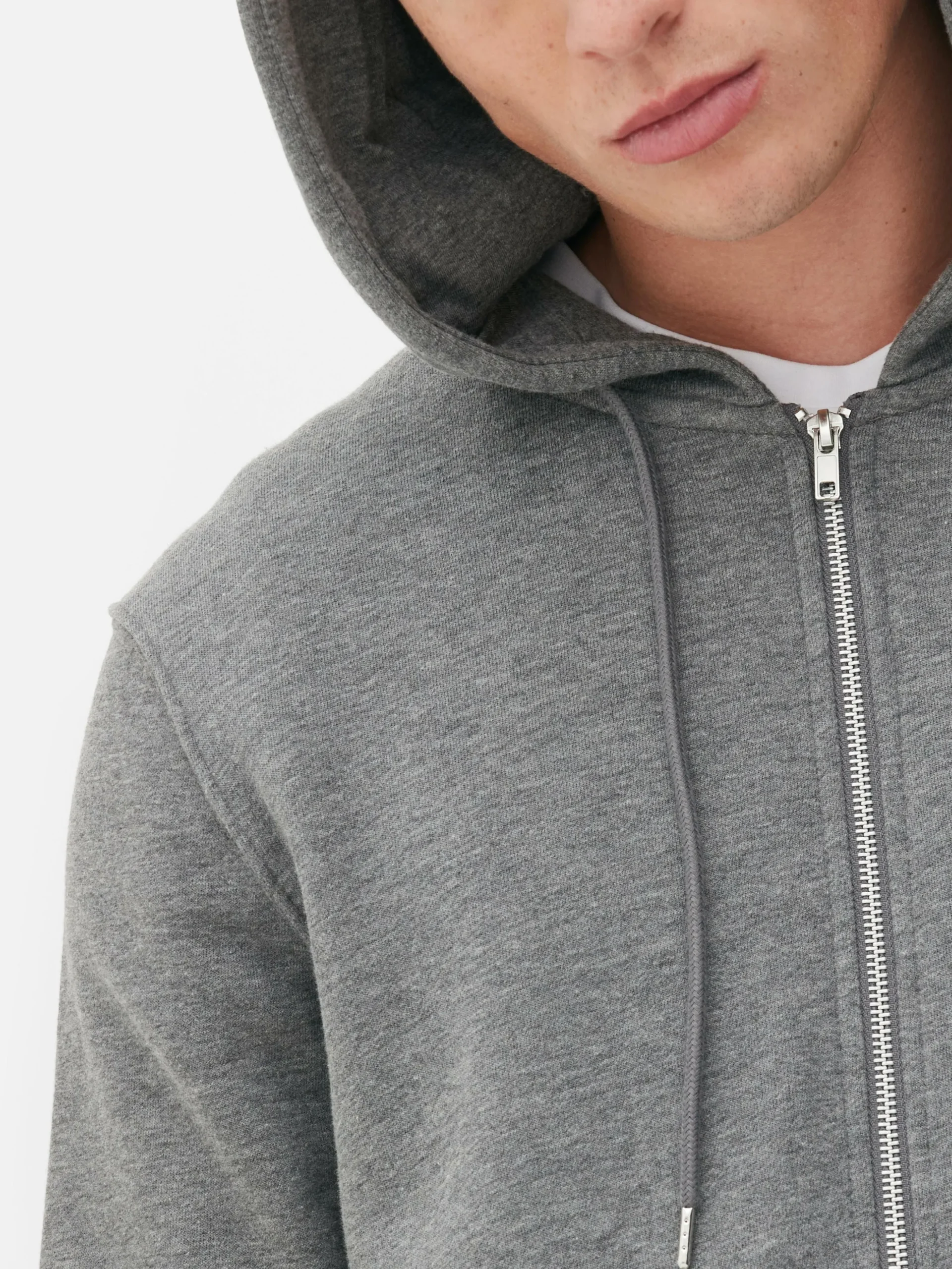 Basic Hoodie Met Lange Rits