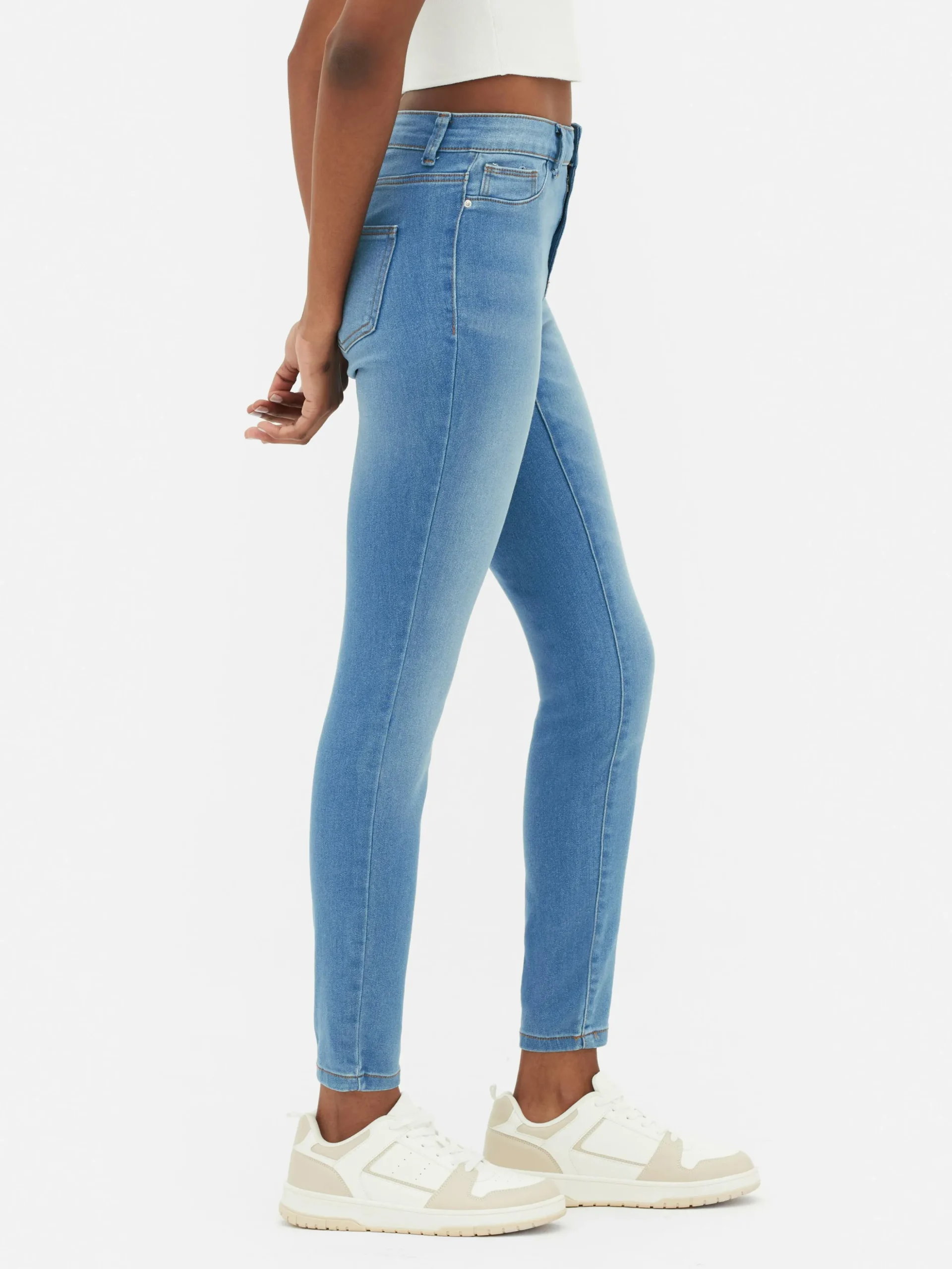 Basic Skinny Jeans Met Halfhoge Taille