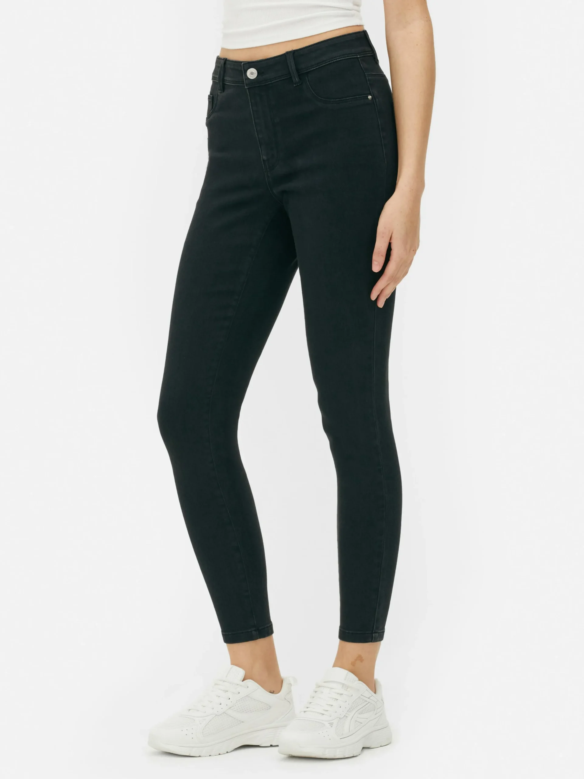 Basic Skinny Jeans Met Halfhoge Taille