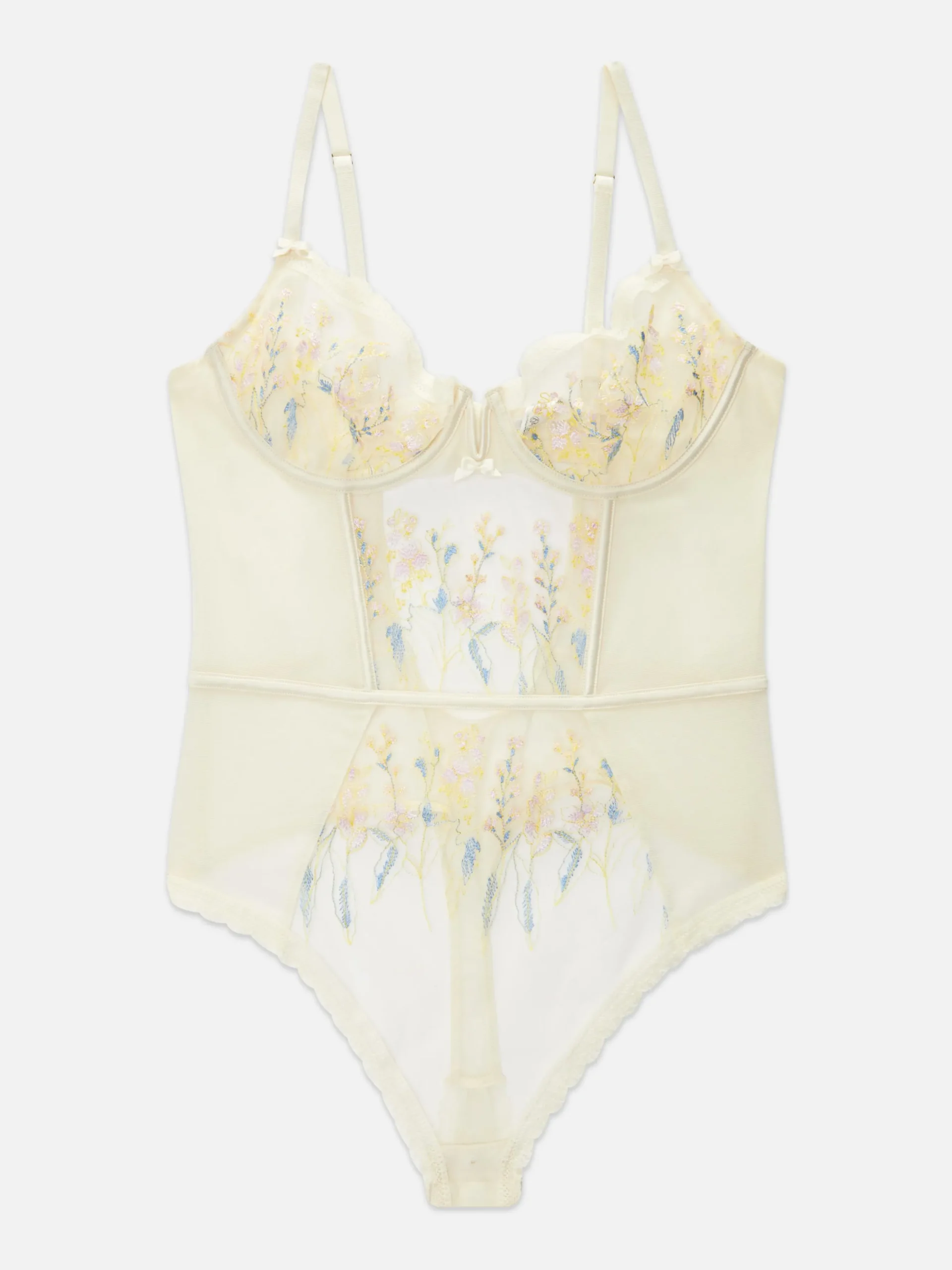Body Van Mesh Met Geborduurd Bloemmotief