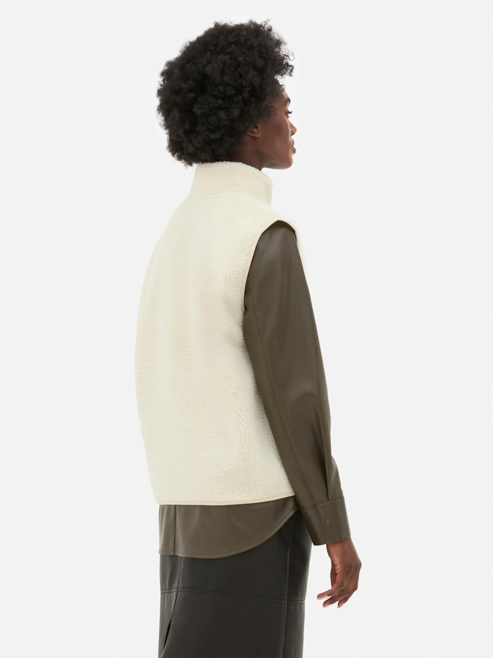 Bodywarmer Van Borgstof Met Rits