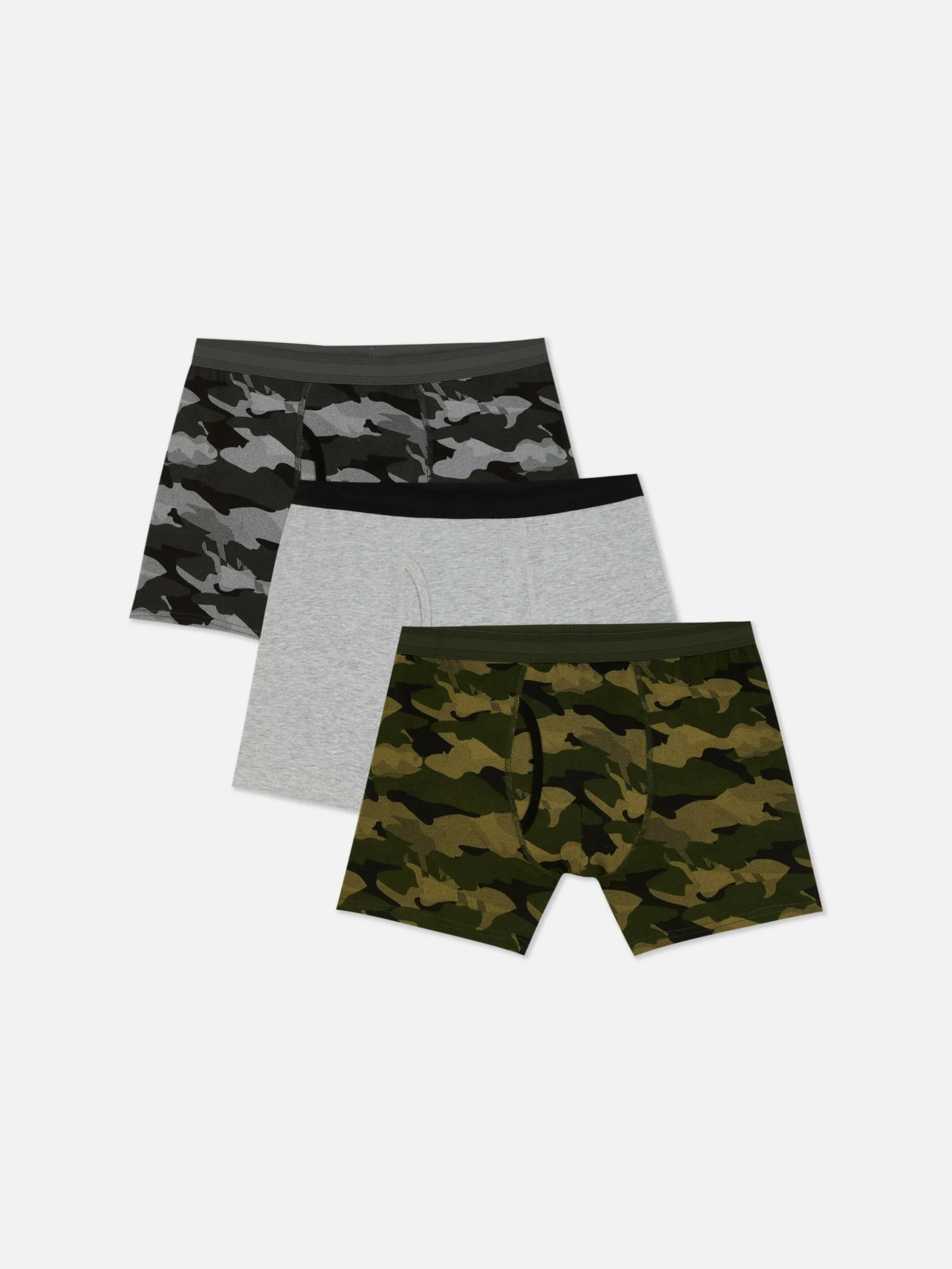Boxershort Met Camouflageprint, Katoenrijk, Set Van 3