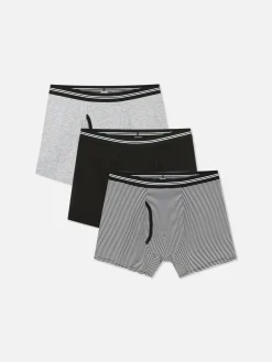 Boxershorts Met Gestreepte Tailleband, Set Van 3