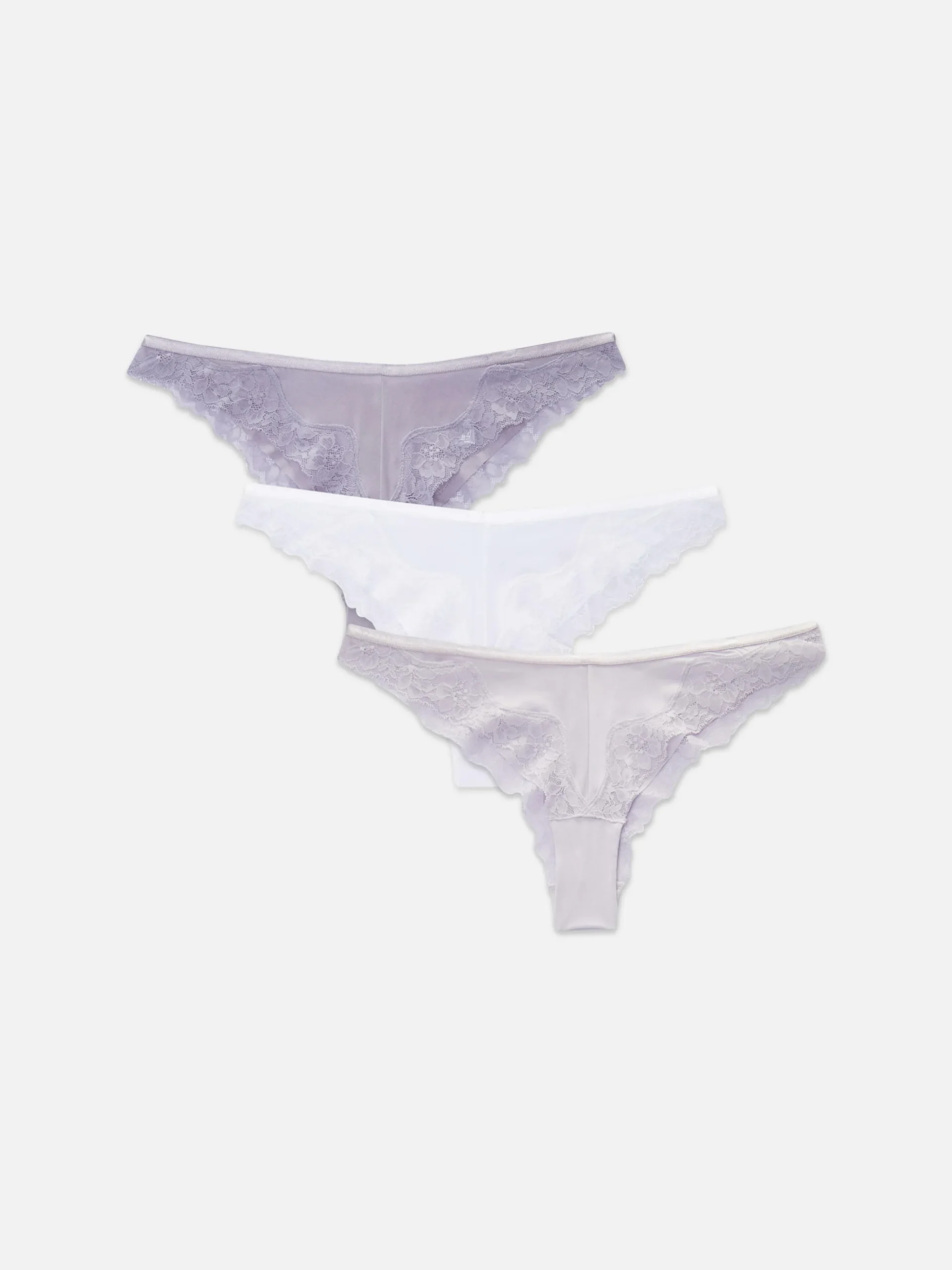 Brazilian Slips Met Kanten Inzet, Set Van 3