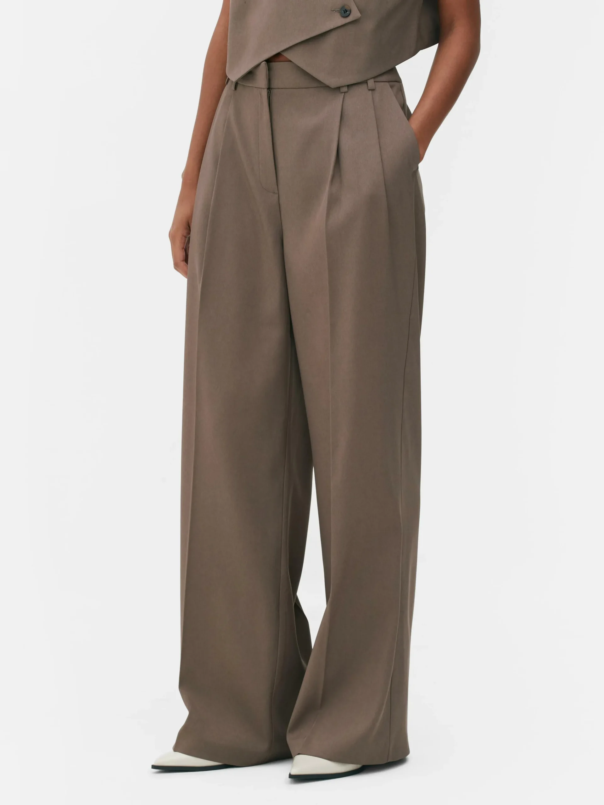 Broek Met Geplooide Voorkant