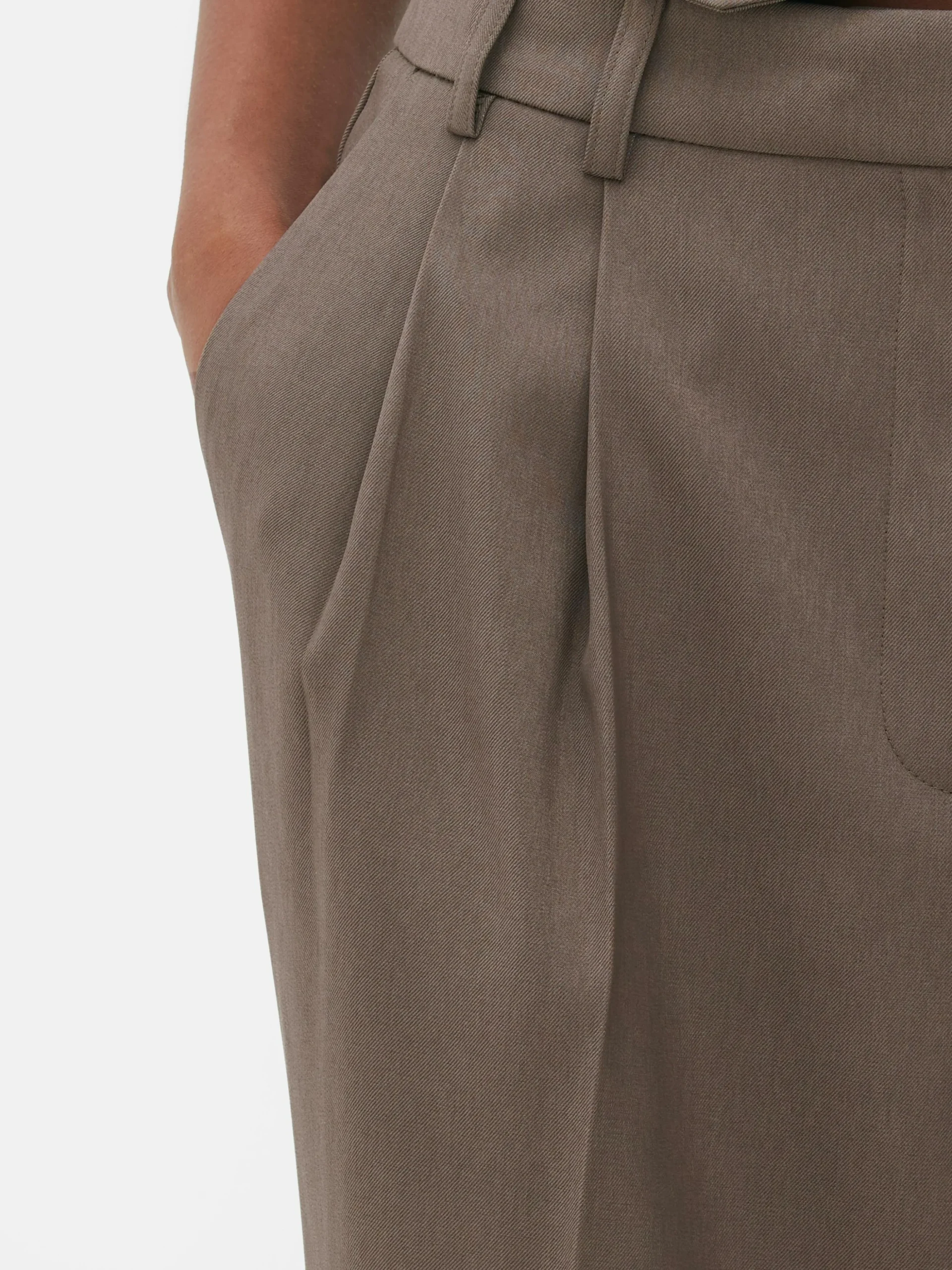 Broek Met Geplooide Voorkant