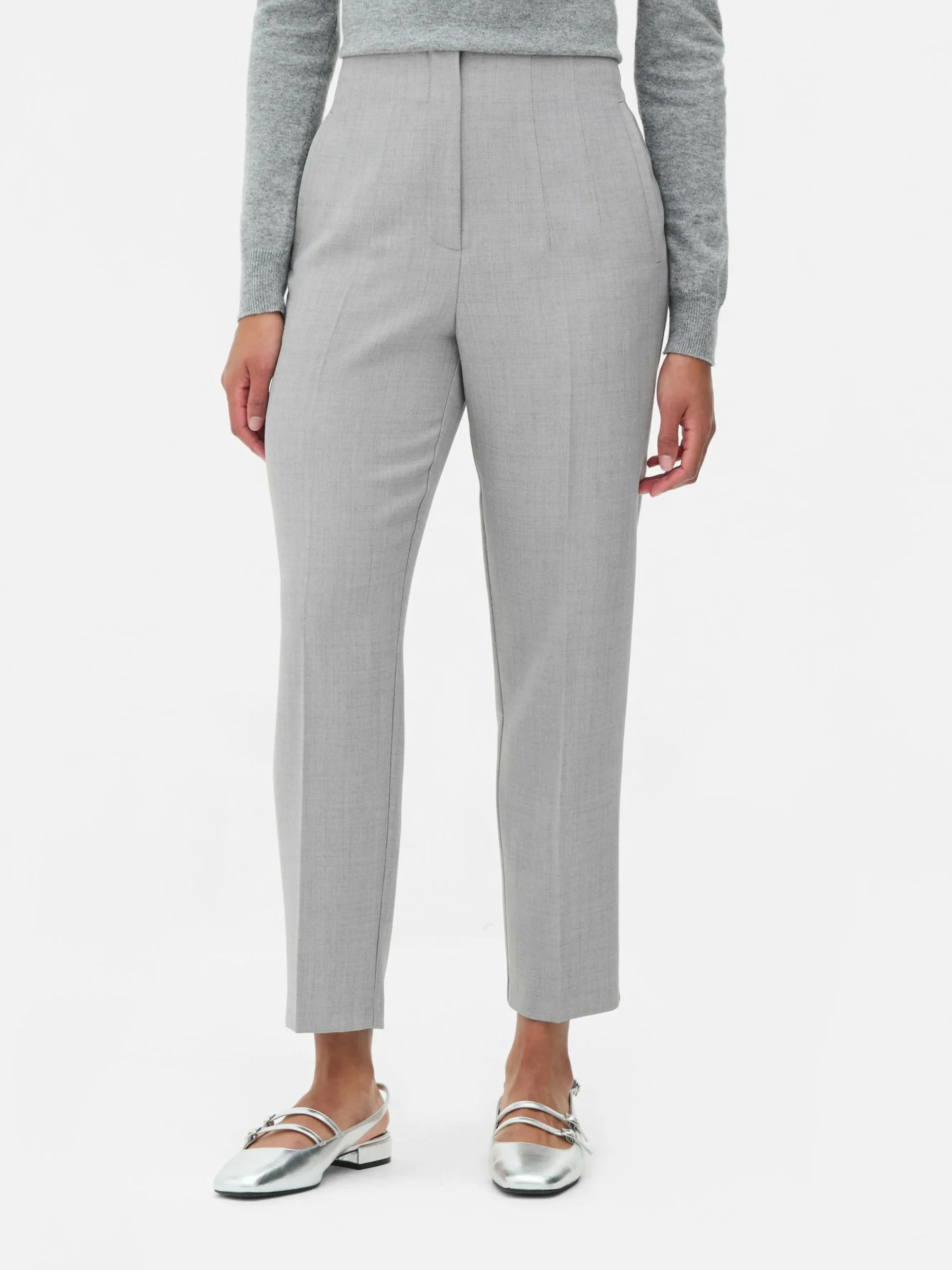 Broek Met Hoge Taille En Ingestikte Plooitjes