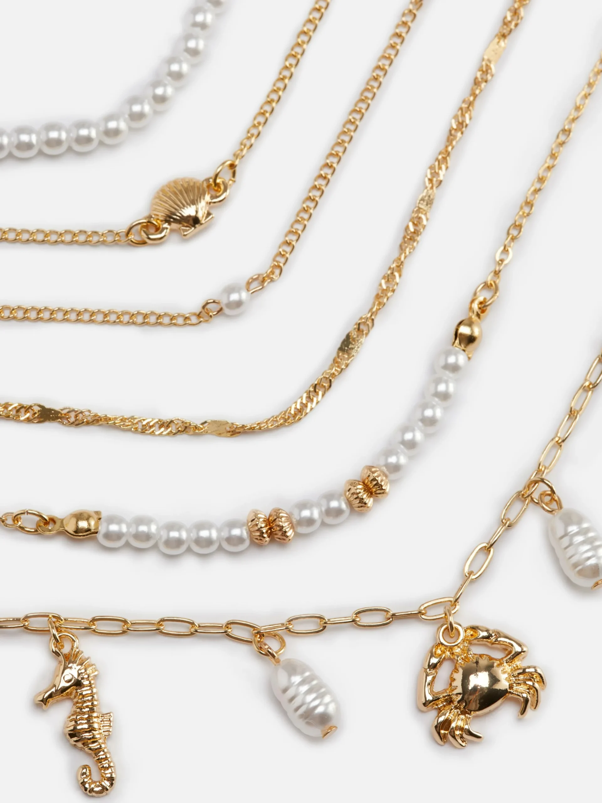 Chokerkettingen Met Imitatieparels En Bedels, 6 Stuks