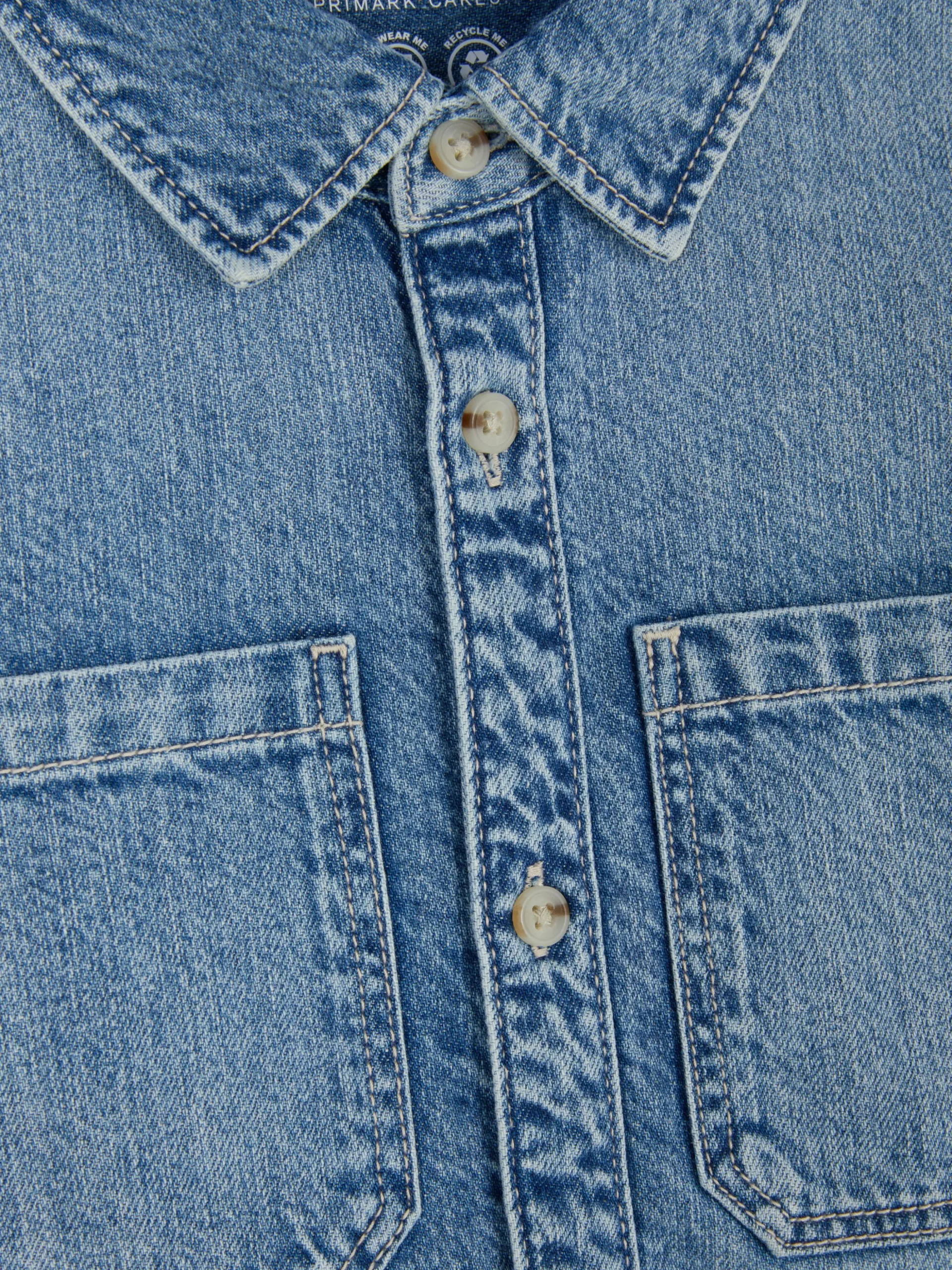 Denim Overhemd Met Lange Mouwen