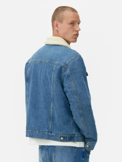 Denim Truckerjack Met Borgkraag