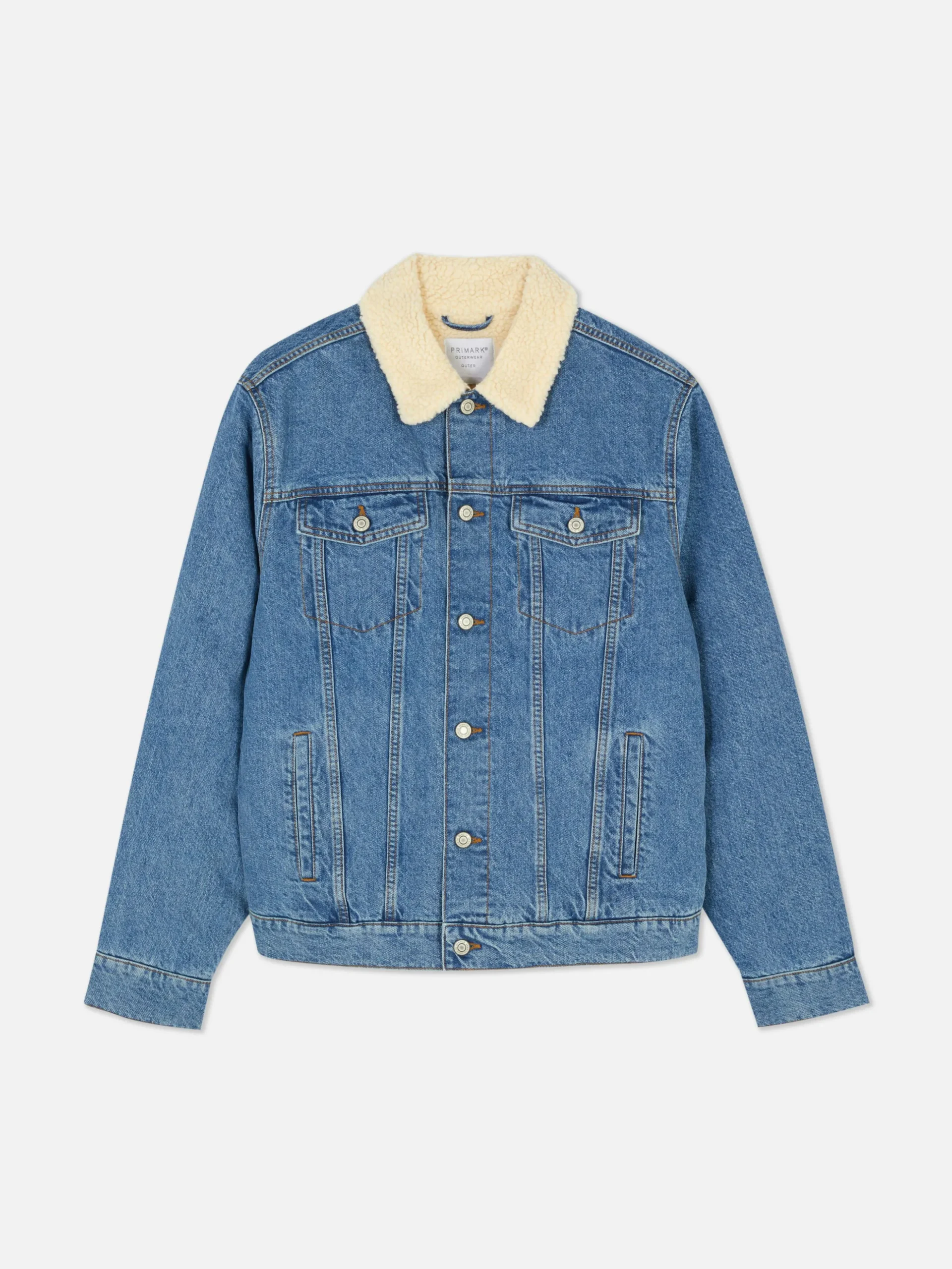 Denim Truckerjack Met Borgkraag