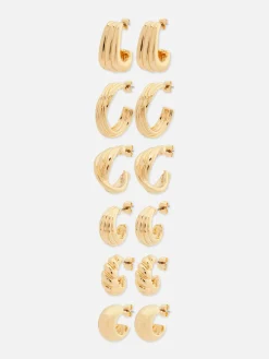 Diverse Gedraaide Oorbellen, 6 Paar