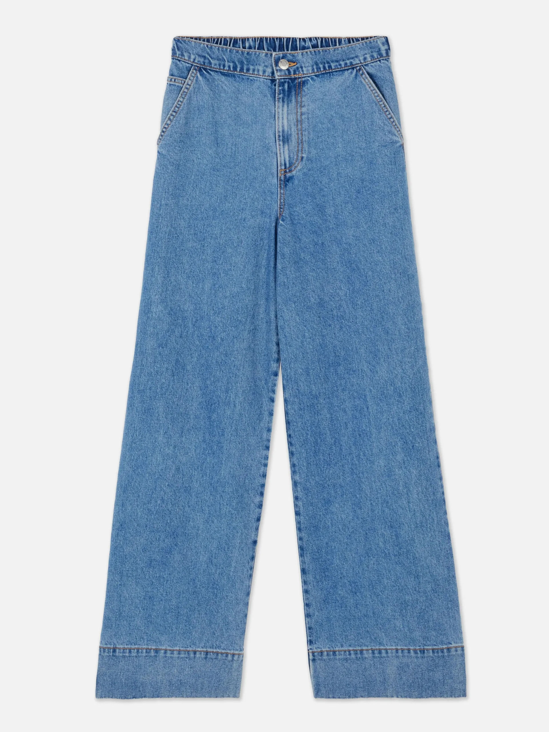 Elastische Jeans Met Wijde Pijpen