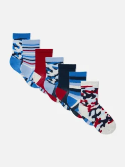 Enkelsokken Met Camouflageprint, 7 Paar