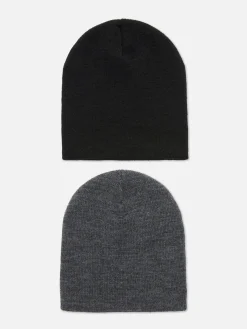 Fijngebreide Beanies, Set Van 2