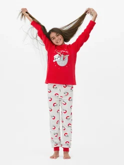 Fleece Kerstpyjama Met Luiaardprint