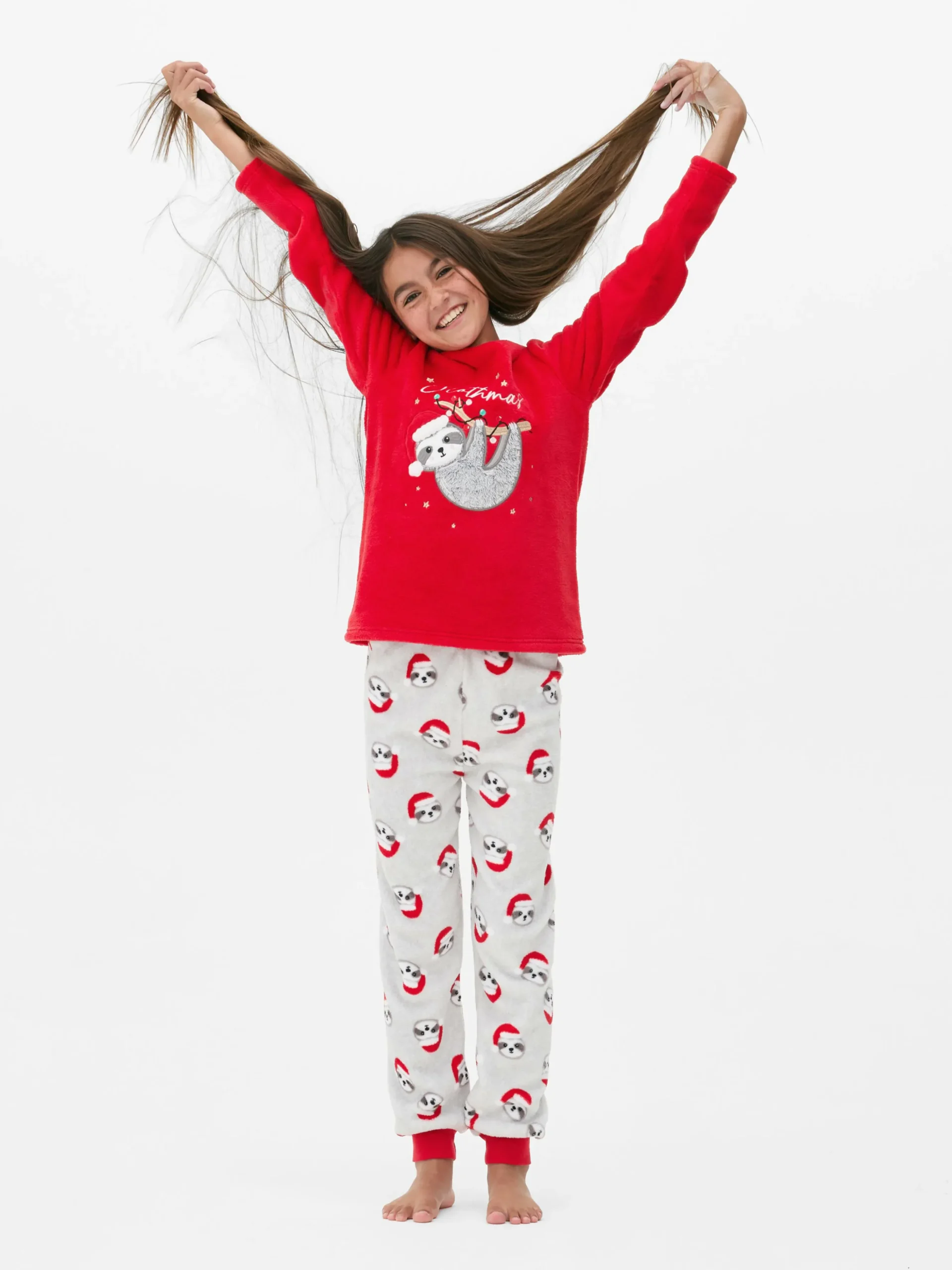 Fleece Kerstpyjama Met Luiaardprint