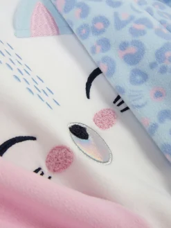 Fleece Pyjama Met Kattenappliqué