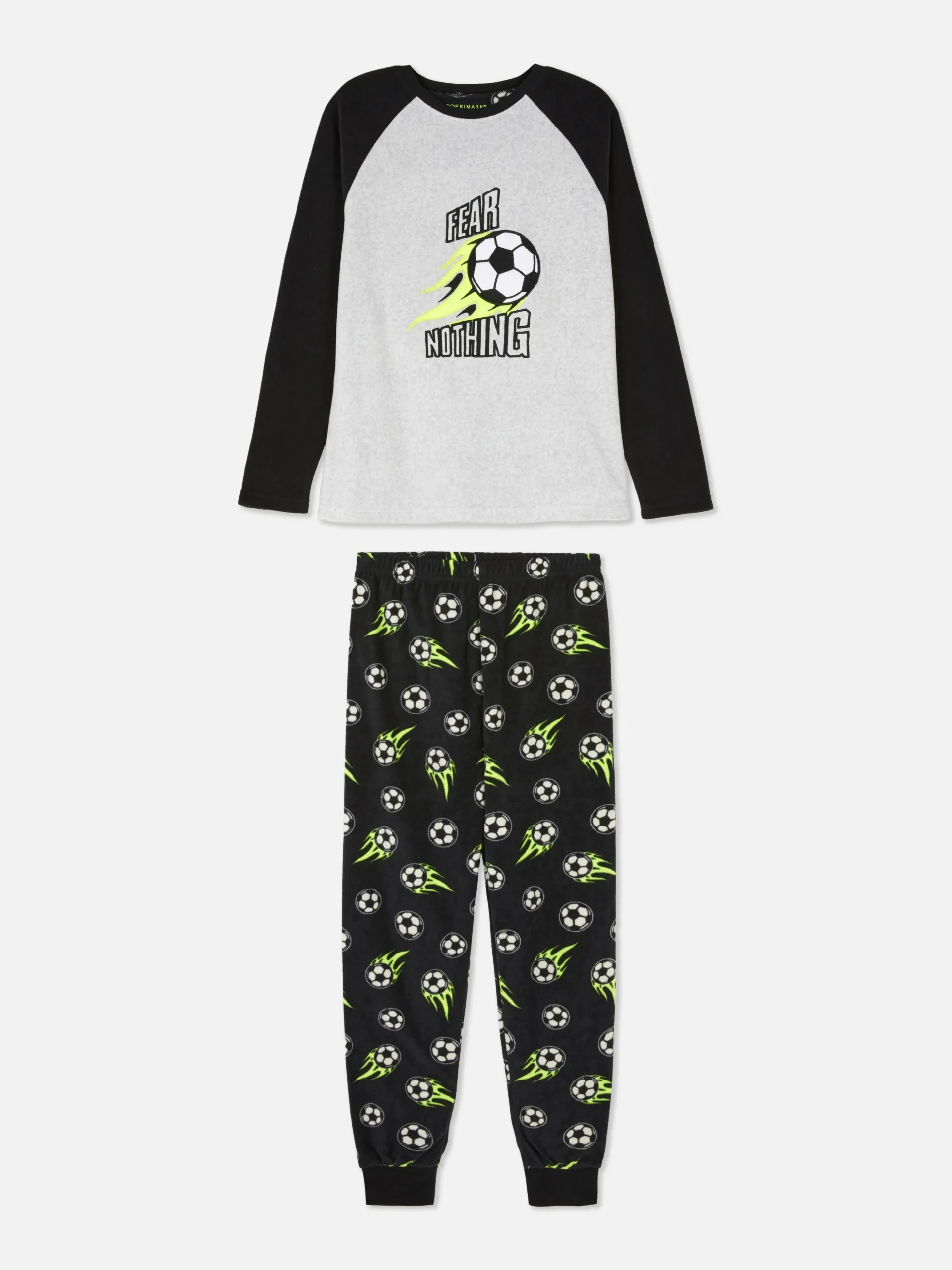Fleece Pyjama Met Voetbalprint