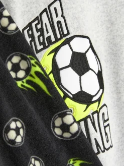Fleece Pyjama Met Voetbalprint