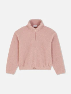 Fleece Sweatshirt Met Halve Rits