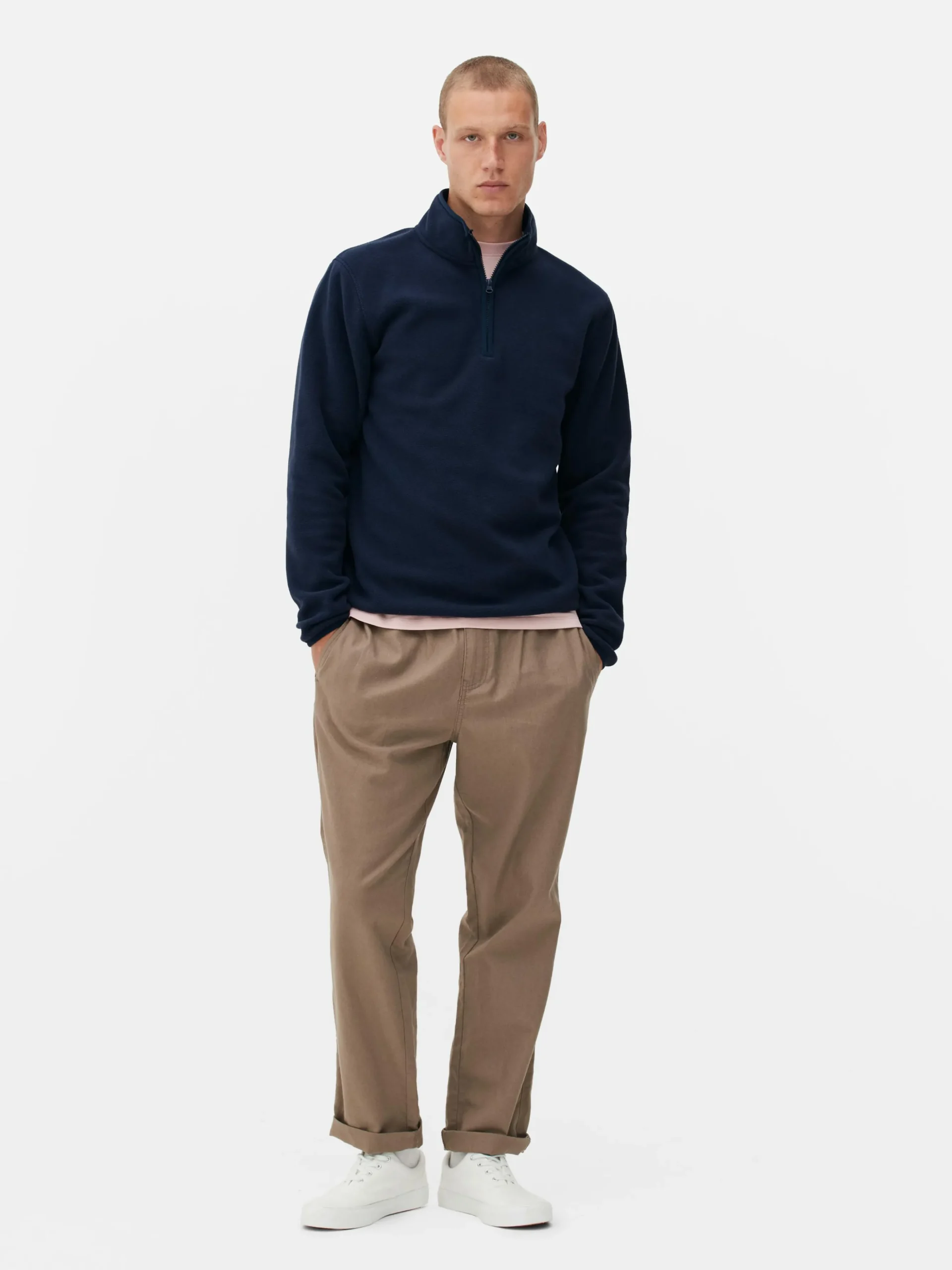 Fleece Trui Met Korte Rits