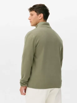 Fleece Trui Met Rits En Opstaande Kraag
