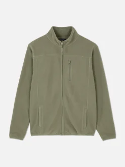 Fleece Trui Met Rits En Opstaande Kraag