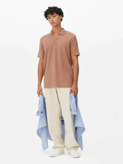 Gebreid Poloshirt Met Textuur Kem