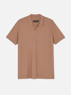Gebreid Poloshirt Met Textuur Kem