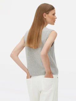 Gebreid Vest Met Geribde Rand The Edit