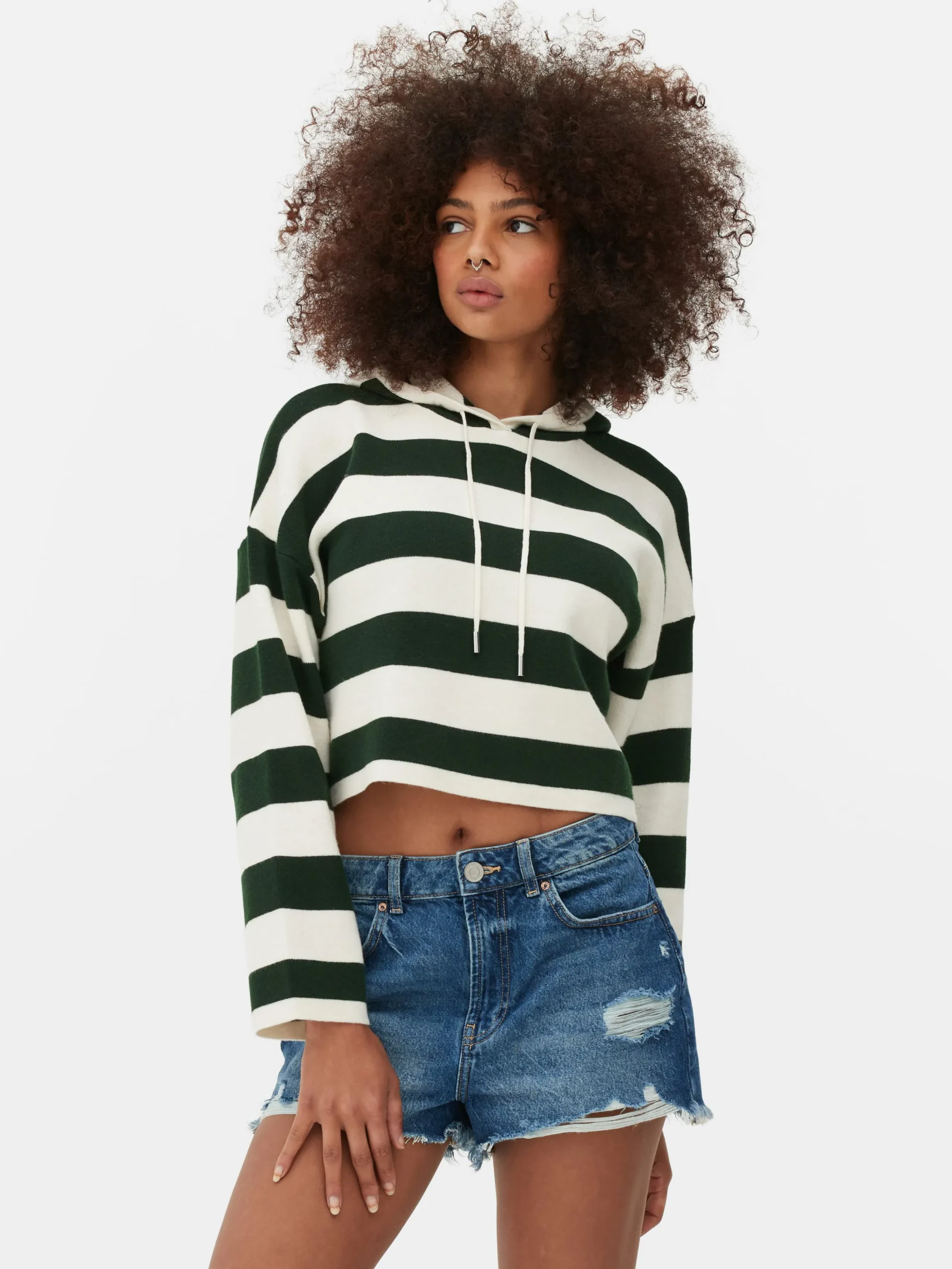 Gebreide Gestreepte Hoodie