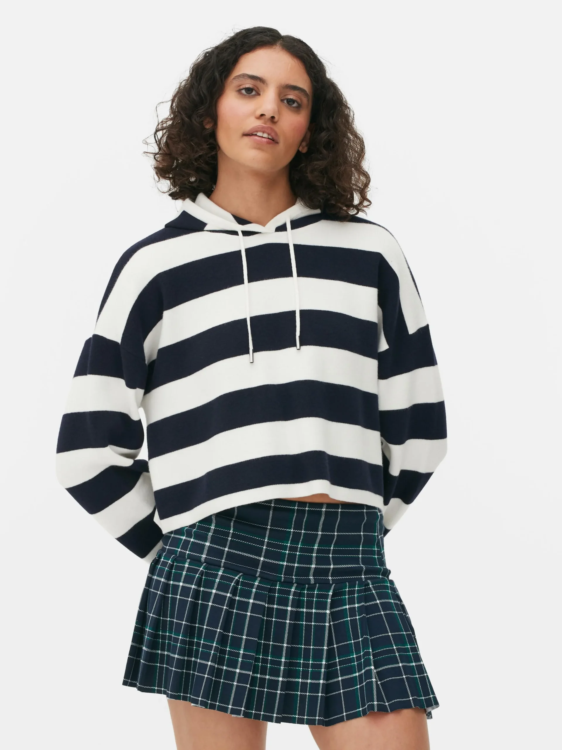 Gebreide Gestreepte Hoodie