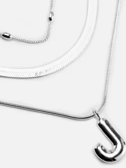 Gelaagde Ketting Met Dikke Initiaal