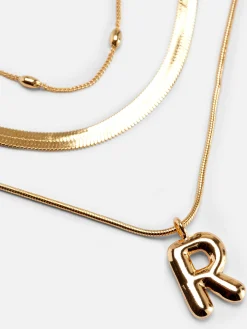 Gelaagde Ketting Met Dikke Initiaal