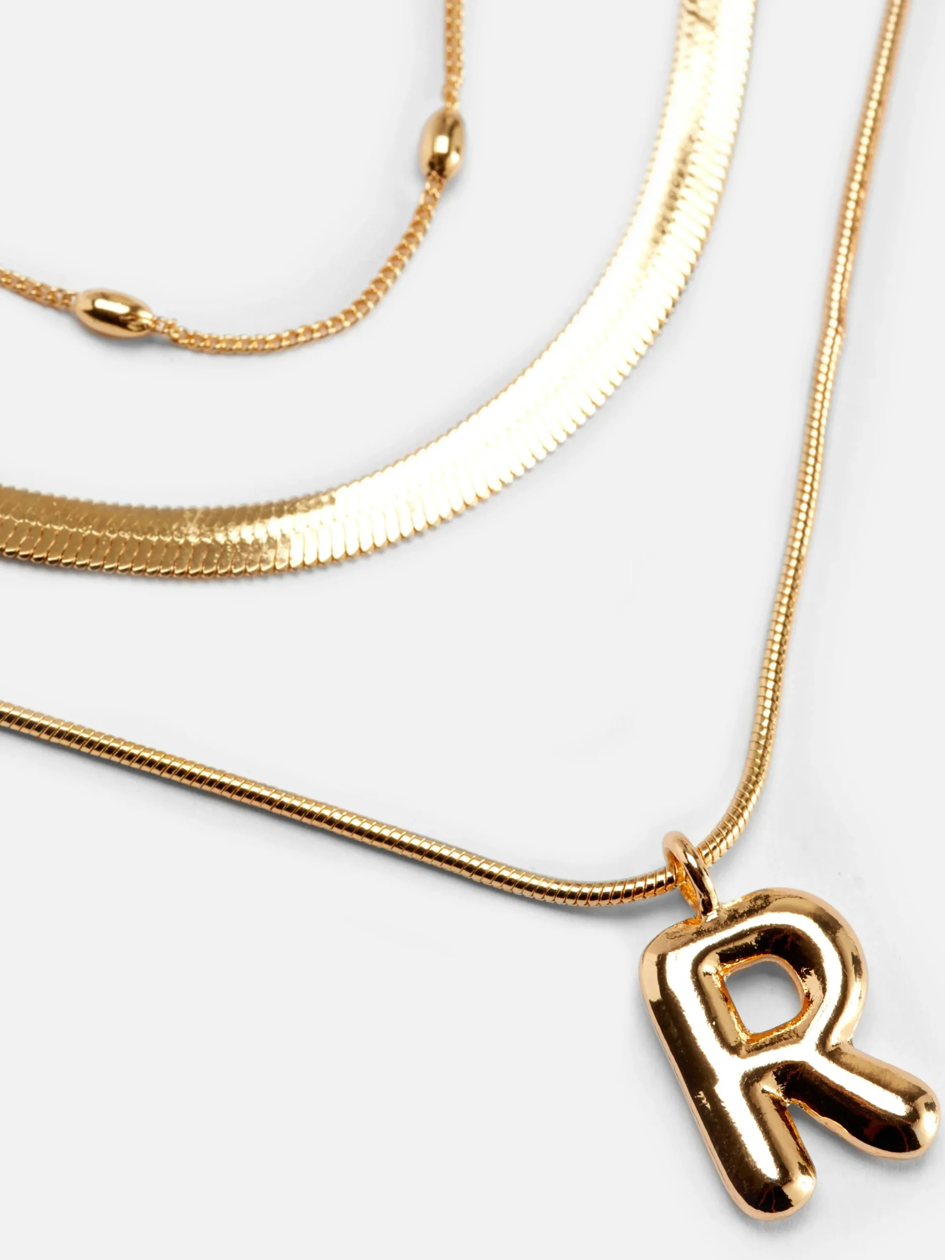 Gelaagde Ketting Met Dikke Initiaal