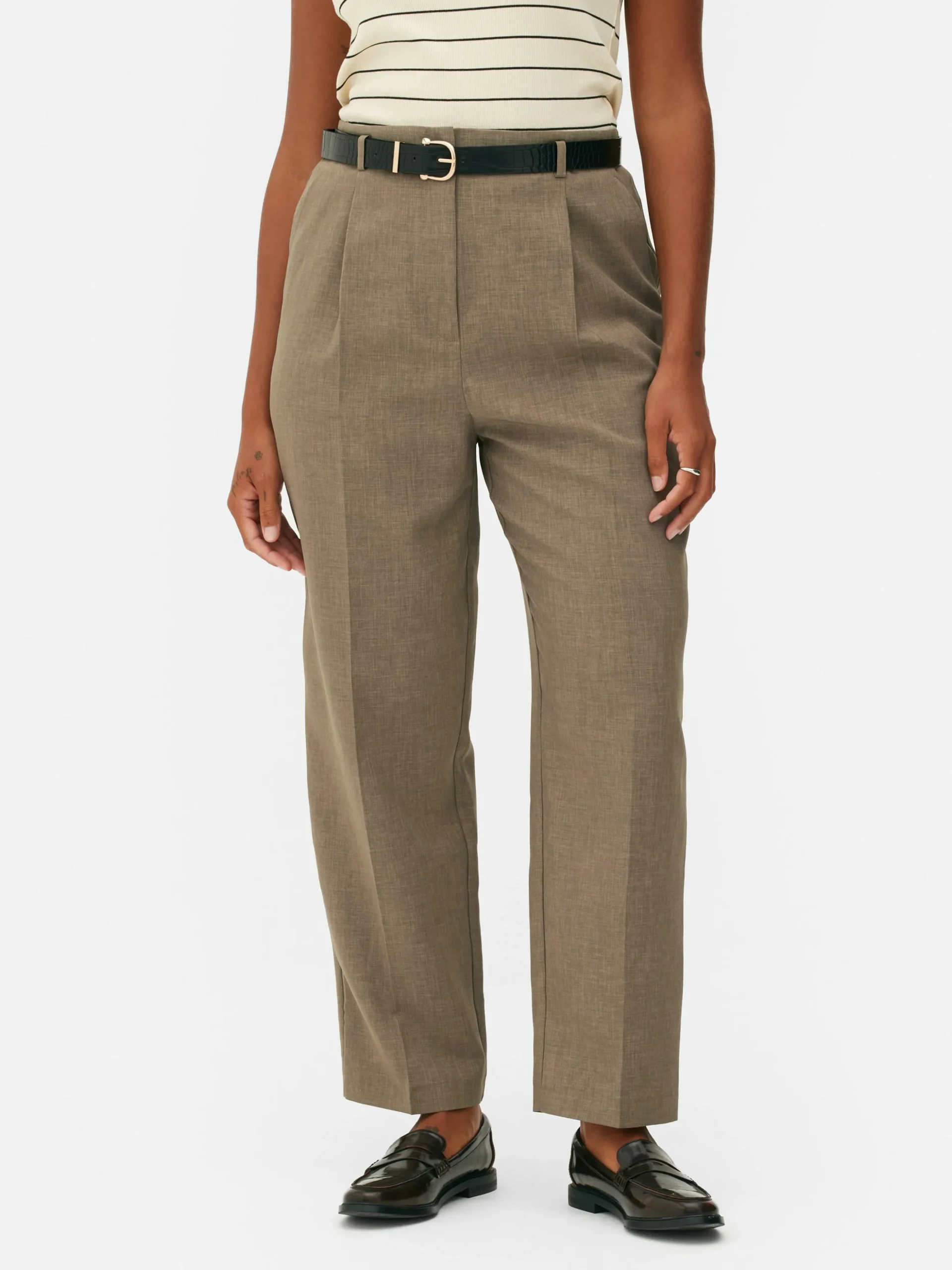 Geplooide Broek Met Riem
