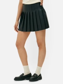 Geplooide Minirok Van Imitatieleer