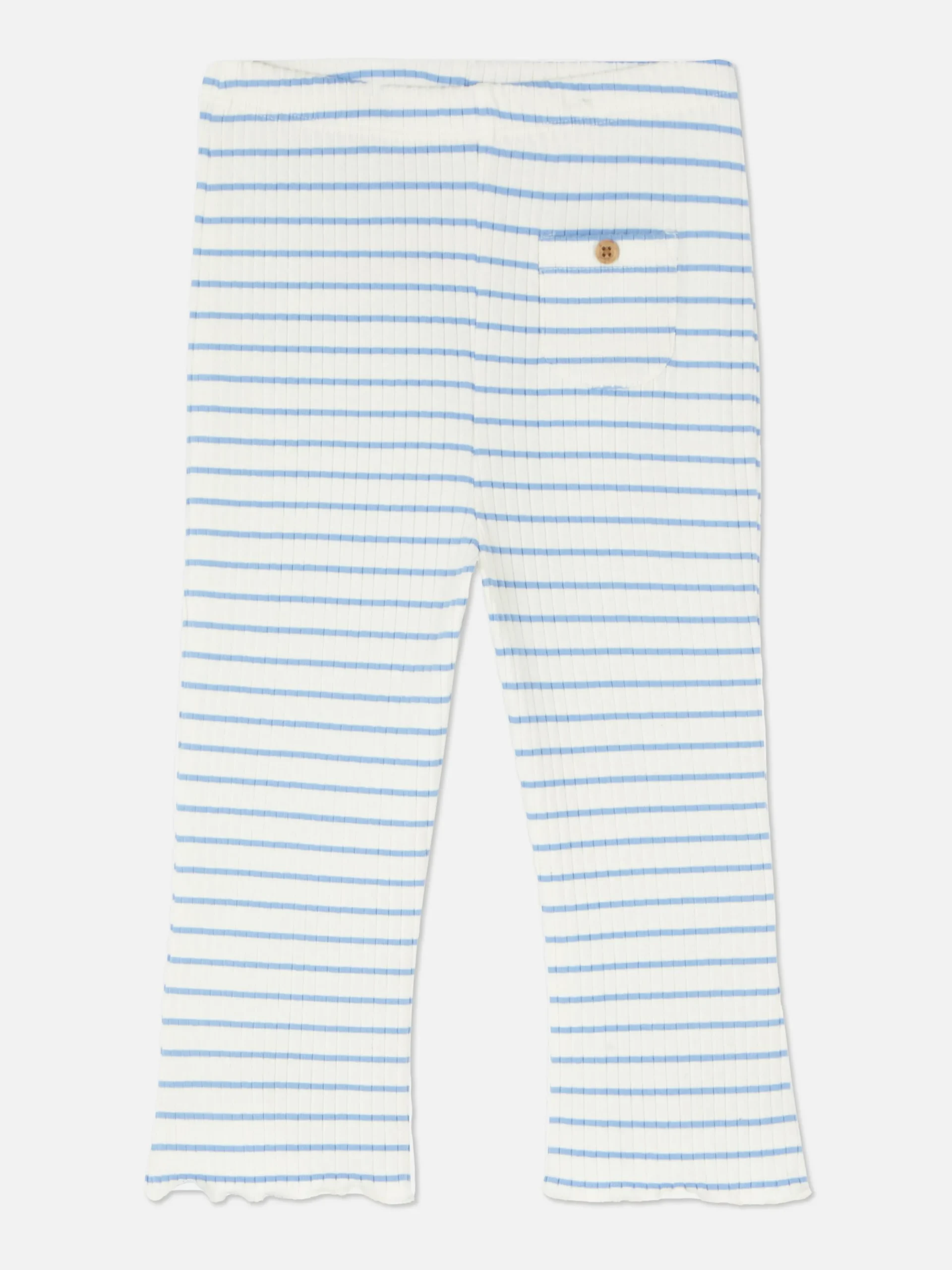 Geribde Legging Met Wijde Pijpen En Strepen