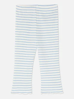 Geribde Legging Met Wijde Pijpen En Strepen