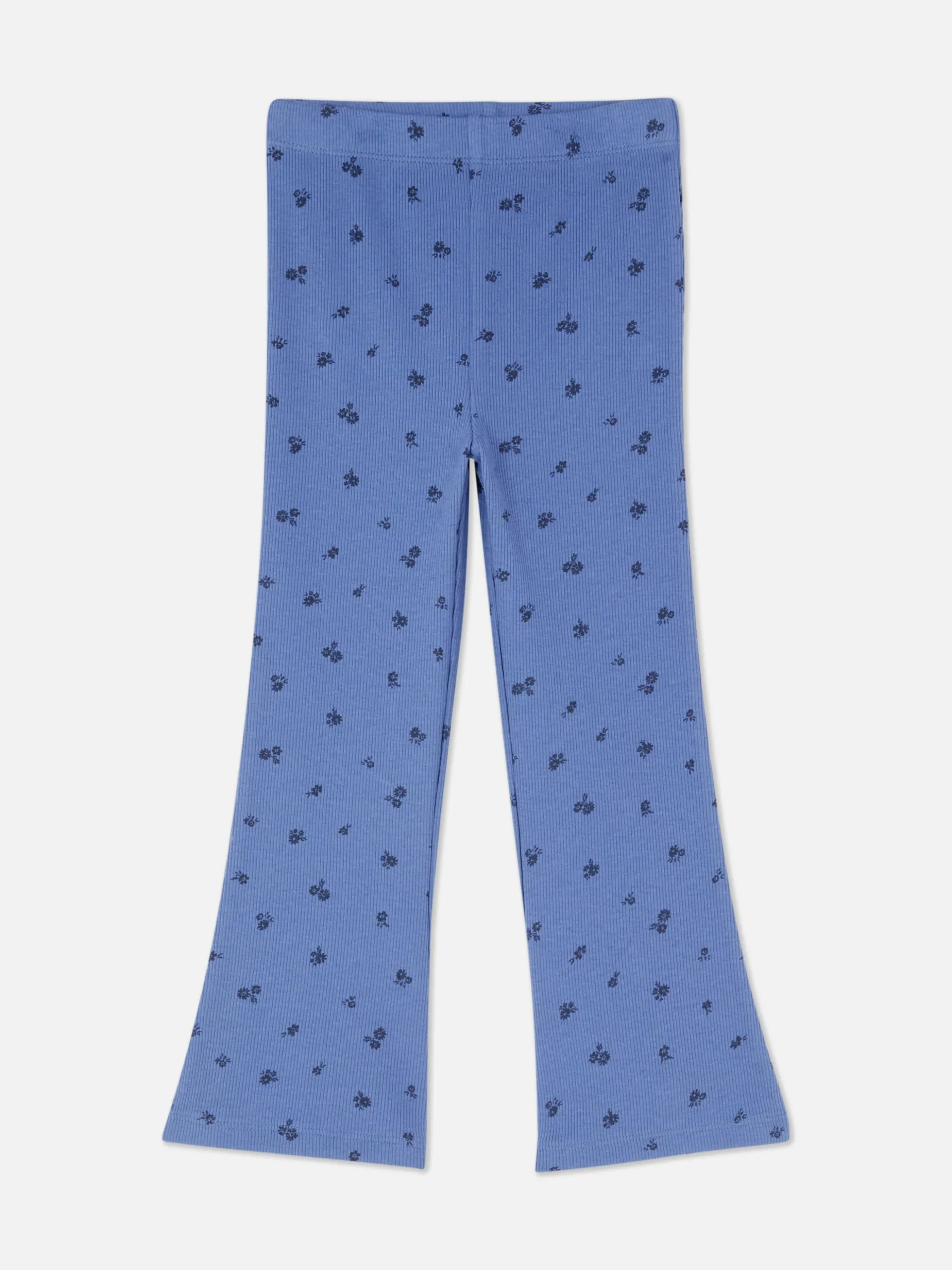 Geribde Legging Met Wijde Pijpen