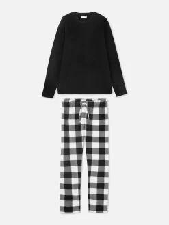Geruite Fleece Pyjama
