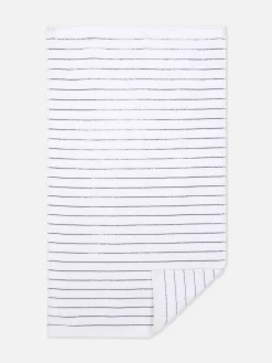 Gestreepte Badhanddoek Met Textuur