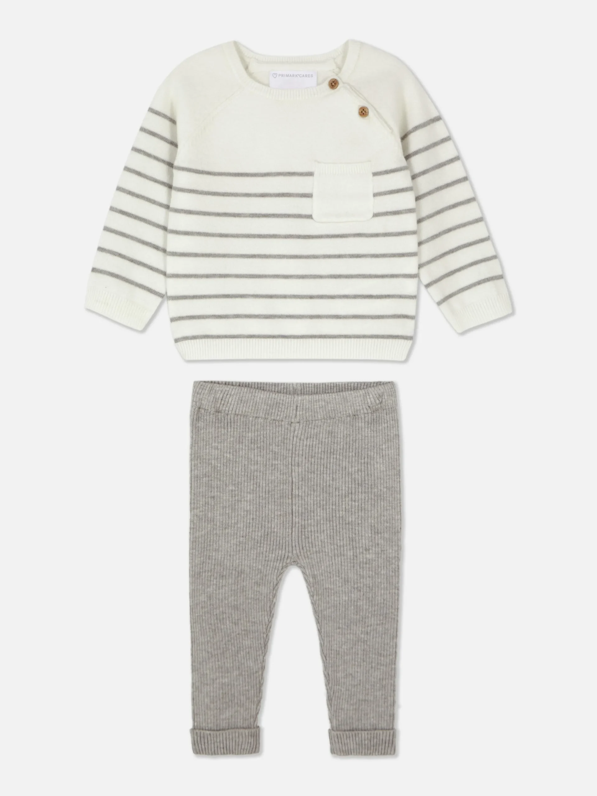 Gestreepte Gebreide Trui En Matchende Legging