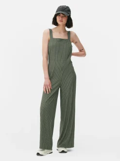 Gestreepte Mouwloze Jumpsuit